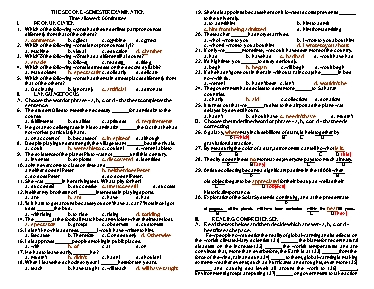 Đề kiểm tra cuối năm môn Tiếng Anh Lớp 11